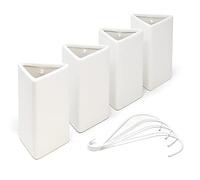 Joeji's Kitchen Set di 4 umidificatori per radiatori sospesi - Ceramica bianca - Umidificatori per radiatori per controllare l'umidità domestica - Triangolare