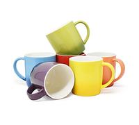 joeji's Kitchen Set di 6 tazze da caffè colorate in gres 350ml per conservare caffè tè cioccolato e altre bevande calde o refrigerate più a lungo