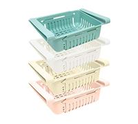 joeji's Kitchen Set Scatole Portaoggetti E Organizzazione, Per Cucina, Frigorifero, Organizer Per Cassetti Retrattili, Per Frigorifero, Frigorifero, Blu, Rosa, Beige e Colori (Set de 4)