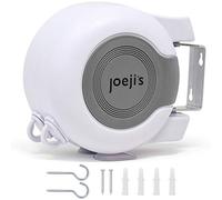 Joeji's Kitchen Stendibiancheria retrattile, 2 x 15 metri, resistente, per esterni, corda da biancheria, con viti, ganci e istruzioni, stendibiancheria per esterni
