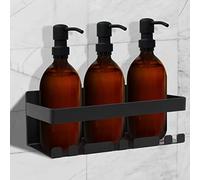 Joeji's Mensola Doccia Senza Foratura - Porta Shampoo e Sapone Nero Opaco - Organizer Bagno Angolare Adesivo in Acciaio Inox Antiruggine - Accessori Doccia e Mensola Bagno Facile da Installare