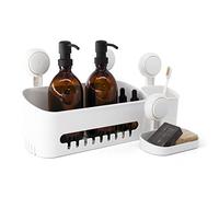 Joejis Set di 3 Portasapone per doccia a ventosa - Mensola doccia con ventosa per bagno - Porta shampoo doccia per bagno saponi condimenti da cucina con ventose - facili da rimuovere - 10Kg Max