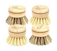 Joejis Set di 4 testine di ricambio per spazzola piatti a setole miste Spazzola cucina eco per lavare i piatti con setole dure e morbide in fibra di sisal Spazzole per piatti perfette per la pulizia