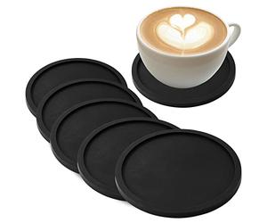 Joejis Sottobicchieri Silicone set da 8 Round Mug Drink sottobicchieri sotto bicchieri da tavola - Tappetini da bar per birra antiscivolo per tazze da caffè, bicchieri da vino, birra e bottiglie