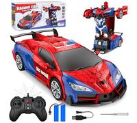 Joellfuner Auto Telecomandata Trasformabile Giocattolo, con Luci e Suoni, 2.4GHz Trasforma Robot & RC Auto, RC Drift Car Spider Giocattoli, Esterni Rotazione a 360° per Bambino dai 3+ Anni
