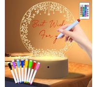 Joellfuner Luce Notturna a LED in Acrilico, Luce Notturna Fai da Te Personalizzata a 16 Colori con Telecomando, Lavagna da Scrittura in Acrilico con Supporto, Regali creativa per Genitori e Bambini