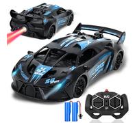Joellfuner Macchina Telecomandata, RC Auto con Luce LED e Spray, 2.4GHz RC Drift Car, 1:18 Auto Telecomandate per Bambini Multi, Giochi da Esterno per Bambini e Bambine, Regalo Compleanno (Blu)