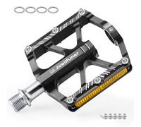 Joellfuner Pedali MTB, 9/16 Pouces Pedali per Bicicletta con Strisce Riflettenti, 3 Cuscinetti Sigillati Pedali a Piattaforma per BMX, MTB, Bici da Strada, biciclette da corsa (Ferroso)
