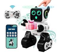 Joellfuner Robot Bambini, Robot RC con Touch, APP e Telecomando, Robots Programmabile, Cantante, Ballante, Occhi LED e Braccio Flessibile, Regalo per Ragazzi e Ragazze