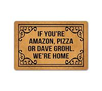 Joelmat If You're Amazon Pizza Or Dave Grohl - Zerbino antiscivolo in gomma per porta d'ingresso, giardino, cucina, camera da letto, 59,9 x 39,9 cm
