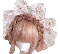 JOERBABU Cerchietto per capelli, cappello a cofano, cappello da tè da donna, per cameriera, cosplay, nastro cappello piegato, cappello da ragazza, cappello da sole per spiaggia