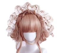 JOERBABU Cerchietto per capelli, cappello a cofano, cappello da tè da donna, per cameriera, cosplay, nastro cappello piegato, cappello da ragazza, cappello da sole per spiaggia