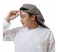 JOERBABU Fascia per capelli, Abbigliamento Uomini Robe Caftano Musulmani Uomo Casual Abito Lungo Arabo Thobe cresciuto con Medio Oriente Shemagh