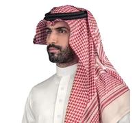 JOERBABU Fascia per capelli, Abbigliamento Uomini Robe Caftano Musulmani Uomo Casual Abito Lungo Arabo Thobe cresciuto con Medio Oriente Shemagh