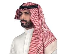 JOERBABU Fascia per capelli, Abbigliamento Uomini Robe Caftano Musulmani Uomo Casual Abito Lungo Arabo Thobe cresciuto con Medio Oriente Shemagh