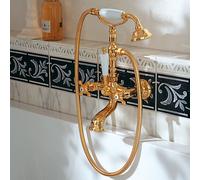 Jörger Delphi gruppo riempivasca e doccetta 1/2” con set, 10920100020, Delphi oro/bianco [Rubinetteria Bagno > Rubinetteria Vasca]