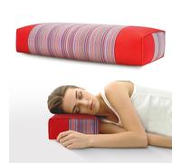 JOERRES - cuscino di grano saraceno, cuscino per il collo di grano saraceno naturale, cuscino con guscio di grano saraceno, allevia il dolore al collo e alle spalle (rosso)