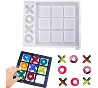 JOERRES XO Gioco da Tavolo in Resina Siliconica Stampi in Silicone, XO Consiglio Resina epossidica Sagomata Stampo, Tic Tac Toe stampi in Silicone, Stampo in Resina per DIY Famiglia Partito Giochi