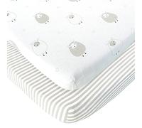 Joey + Joan Pack and Play Lenzuolo con angoli - Compatibile con 4 moms Playard, New Breeze Go, Classic e Plus - Adatto per materassi 28 x 40 senza raggruppamento