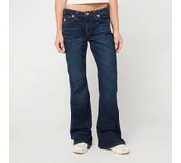 True Religion Joey Mid Rise Flare Flap Jeans, Inidgo Upgrade, 25 US Donna