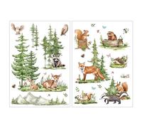 Joeyan 2 pezzi Grandi Adesivi per Mobili, Animali Primaverili Trasferibili a Decalcomania, DIY Transfer Decorativi per Cucina Ufficio, Artigianato Stickers per Legno Ceramica Vetro e Plastica,40x28cm
