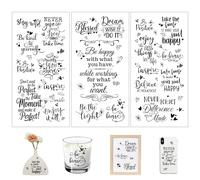 Joeyan 3 pezzi Adesivi per Mobili e Artigianato, Trasferibili a Decalcomania con Scritte, Transfer Stickers DIY Album Foto Scrapbooking,Piccolo Regalo DIY, per Legno Ceramica Vetro e Plastica,15x30 cm