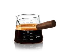 Joeyan Bicchiere Dosatore 180ml/6oz in Vetro Borosilicato con Doppi Beccucci e Manico, Dosatori Caraffa Graduata - Misurino Graduato per Caffè Espresso, Latte, Cocktail, Succo e Liquidi