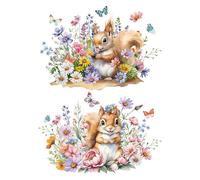 Joeyan Squirrel Rub On Transfers e Adesivi per Mobili e Artigianato, fai da te per la Casa, Decalcomania su Legno Vetro Metallo Tela Porcellana Carta e Plastica, 2 Grandi Fogli di Design 43x30 cm