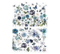 Joeyan Wild Flowers Transfers e Adesivi per Mobili e Artigianato, Decalcomania fai da te per la Casa su Legno, Vetro, Metallo, Tela, Porcellana, Carta e Plastica, 2 Grandi Design Floreali 43x30 cm