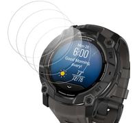 Joeyu Confezione da 4 pellicole proteggi schermo per Garmin Instinct 3, 50 mm, HD, trasparente, copertura completa, antigraffio, durezza 9H, pellicola in vetro temperato