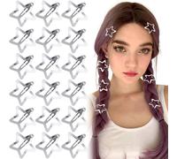 Joez Meraviglioso 20 pezzi fermagli per capelli a forma di stella argentata, fermagli per capelli in metallo per donne e ragazze, accessori per c