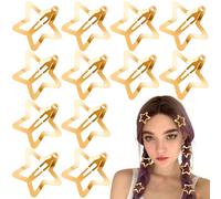 Joez Wonderful 12 fermagli per capelli a forma di stella, in metallo, graziosi fermagli per capelli a stella, antiscivolo, alla moda, da donna (oro, 4 cm)