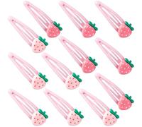 Joez Wonderful 12 fermagli per capelli a fragola, graziose forcine per capelli in metallo Y2K, fermagli per capelli rosa, fermagli decorativi per capelli a forma di frutta, da donna
