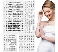 Joez Wonderful 12 Fogli Lettere Tatuaggi Temporanei, Adesivi Falsi Impermeabili, Varie Lettere Alfabeto Adesivi, Tatuaggio Temporaneo Nero Adesivo Per Adulti Uomini Donne Viso Cue