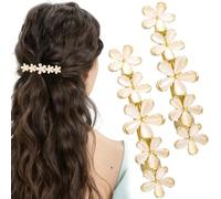 Joez Wonderful 2 fermagli per capelli a forma di fiore con opale, color oro scintillante, fermagli per capelli vintage, accessori decorativi per capelli da donna, matrimoni, balli, compleanni, San