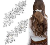 Joez Wonderful 2 fermagli per capelli con strass, accessori per capelli da sposa da donna, forcine per capelli con cristalli scintillanti, fermagli per capelli eleganti per matrimoni, spose, capelli