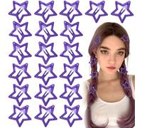 Joez Wonderful 20 fermagli per capelli a forma di stella, 3 cm, in metallo, graziose mollette per capelli a stella, antiscivolo, alla moda, accessori per capelli da donna (viola)