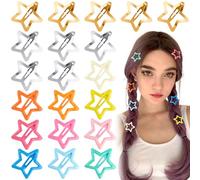 Joez Wonderful 20 fermagli per capelli a forma di stella, in metallo, a scatto, graziose mollette per capelli, antiscivolo, alla moda, accessori per capelli da donna (3 stili)