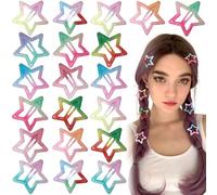 Joez Wonderful 20 fermagli per capelli a forma di stella sfumata, 3 cm, in metallo, a scatto, graziose mollette per capelli a stella, antiscivolo, alla moda, accessori per capelli da donna
