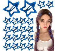 Joez Wonderful 20 fermagli per capelli a stella, 3 cm, in metallo, a scatto, graziose mollette per capelli a stella, antiscivolo, alla moda, accessori per capelli da donna (blu scuro)