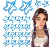 Joez Wonderful 20 fermagli per capelli a stella, 3 cm, in metallo, a scatto, graziose mollette per capelli a stella, antiscivolo, alla moda, accessori per capelli da donna (blu reale)