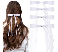 Joez Wonderful 4 fermagli per capelli a coda lunga, graziosi fermagli per capelli, accessori per capelli da donna (bianco)