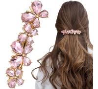 Joez Wonderful Fermagli per capelli da sposa con strass, accessori per capelli da donna, con cristalli scintillanti, fermagli per capelli fantasiosi, per matrimoni, spose, capelli lunghi (farfalla