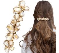 Joez Wonderful Fermagli per capelli da sposa con strass, accessori per capelli da donna, con cristalli scintillanti, fermagli per capelli fantasiosi, per matrimoni, spose, capelli lunghi (farfalla