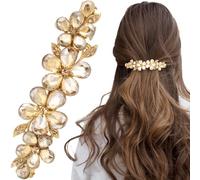 Joez Wonderful Fermagli per capelli da sposa con strass, accessori per capelli da donna, con cristalli scintillanti, fermagli per capelli fantasiosi, per matrimoni, spose, capelli lunghi (champagne