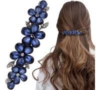 Joez Wonderful Fermagli per capelli da sposa con strass, accessori per capelli da donna, con cristalli scintillanti, fermagli per capelli fantasiosi, per matrimoni, spose, capelli lunghi (fiore blu, 1