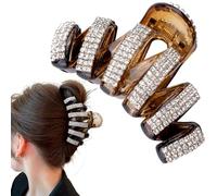 Joez Wonderful Fermagli per capelli grandi con strass, forcina per capelli spessi, alla moda, accessori per capelli da donna (marrone)