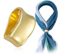 Joez Wonderful Fermaglio ad anello per sciarpa, fibbia per sciarpa in seta a fascia larga, clip per scialle e sciarpa, fermaglio per sciarpe, (Anello) Oro, 1''×0.54''