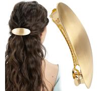 Joez Wonderful Fermaglio per capelli alla francese, 7,6 cm, ovale, in metallo, grande, da donna, vintage, formale, per matrimoni, balli, capelli lunghi, capelli spessi (oro)