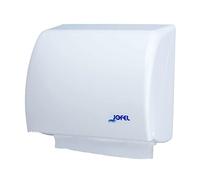 Jofel - Distributore di asciugamani, Distributore di asciugamani a muro, Combinazione: 400 asciugamani a zig zag o rotolo da 90 m Custodia in ABS, Azur AH45000, Bianco